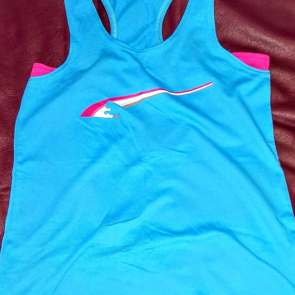 NWT Athletic tank top Women S M Puma Running Aqua Blue 818243